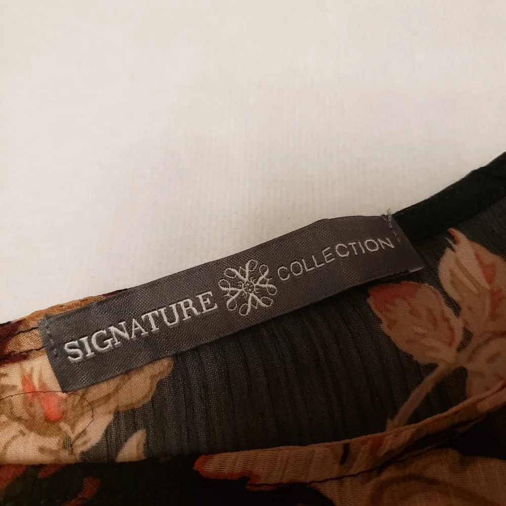 Black Floral Sheer Blouse Size - Picture 10 of 13